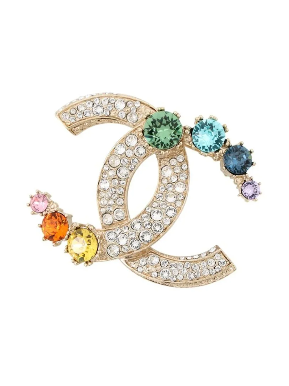 Chanel Brooch CC Logo Rhinestone